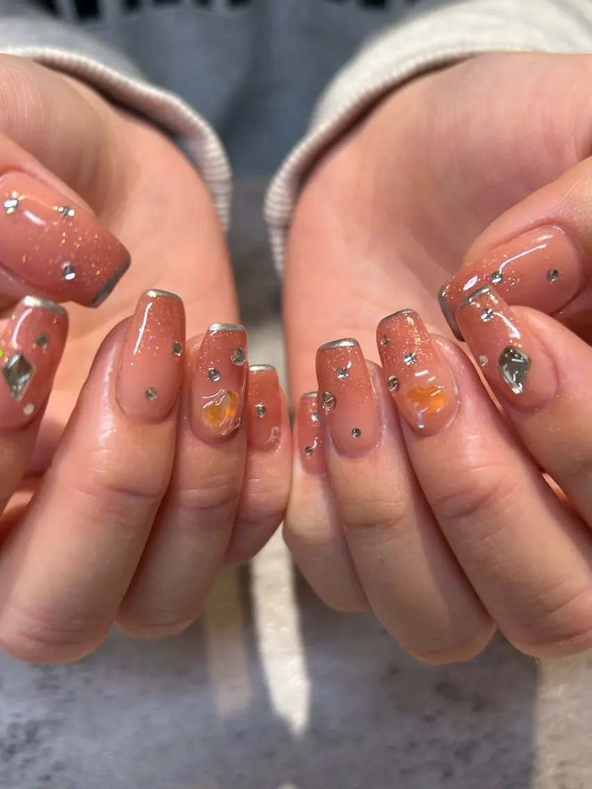 ネイル アートネイル mellow:ｸﾙﾐ ﹡˖˟༝🎀˖˟ ༝のネイルデザイン