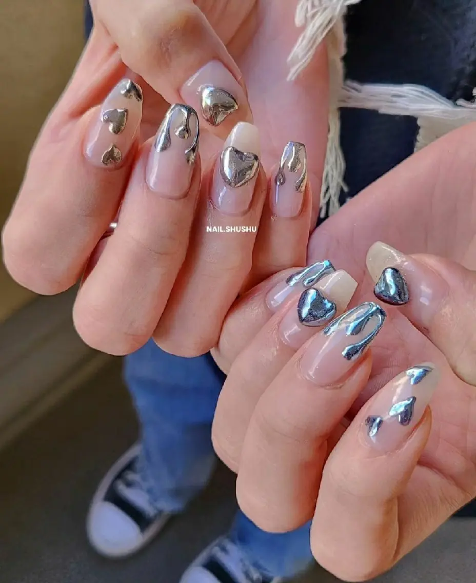 ネイル 持ち込み ニュアンスネイル ワンカラーネイル シンプルネイル 冬ネイル ハンドネイル 3dパーツ/流行り 👧shushu❤️のネイルデザイン