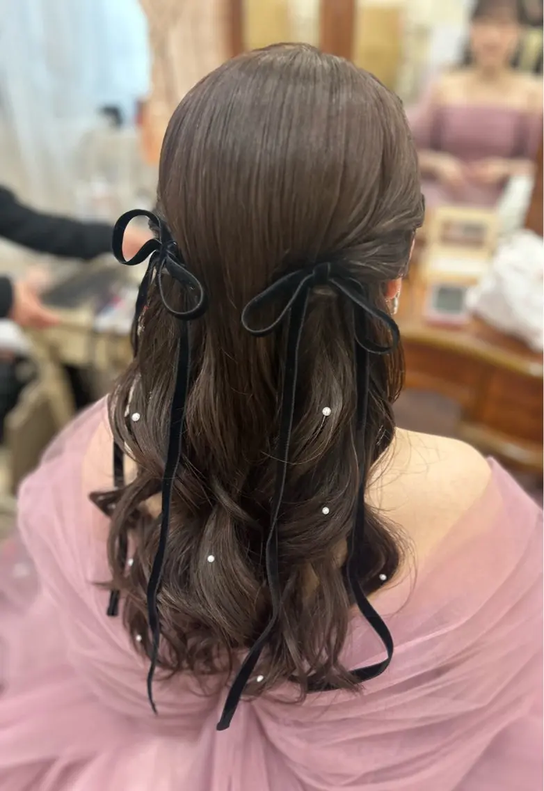 【アレンジ】ハーフアップ🎀の写真