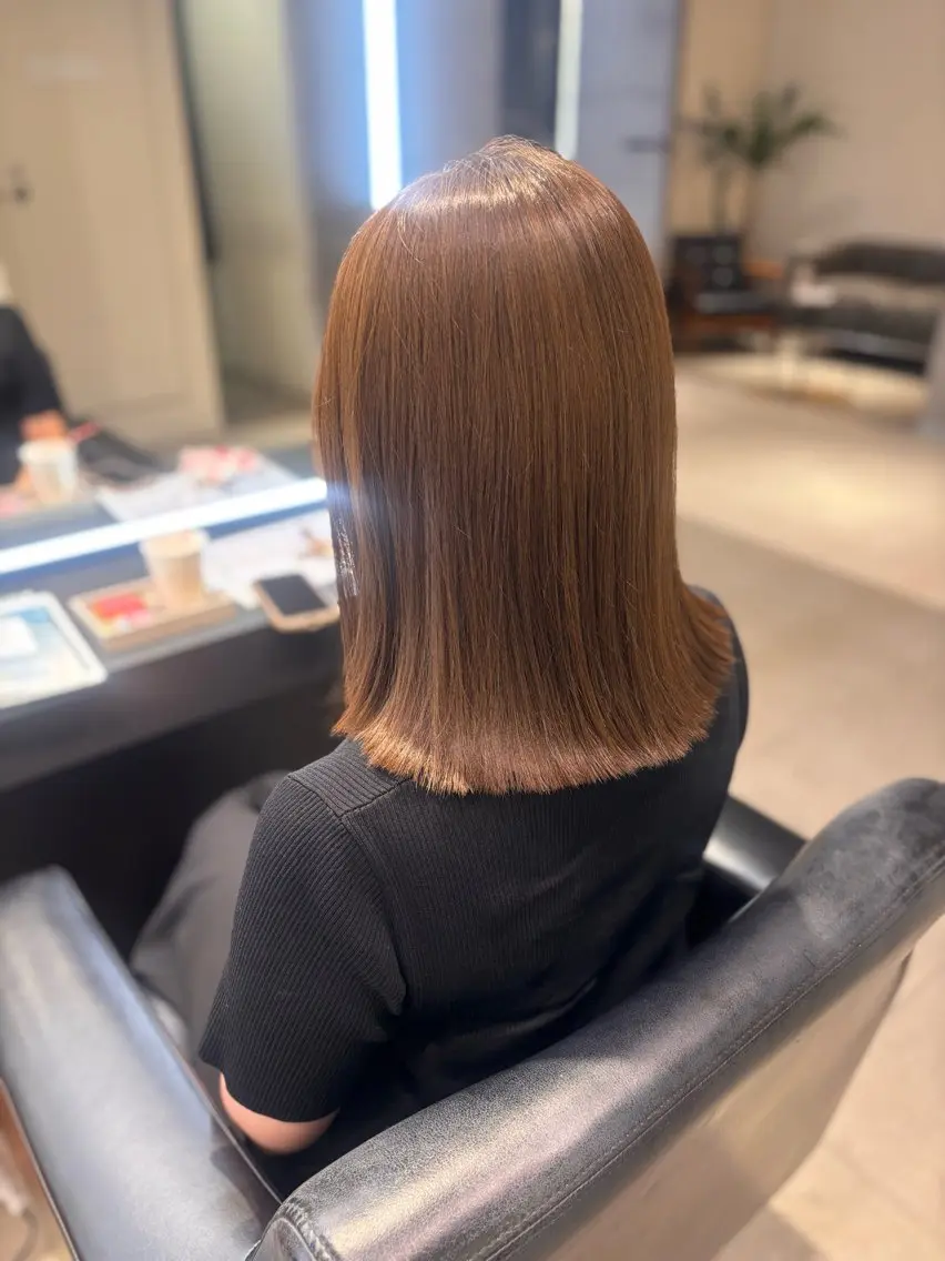 ミディアム カラー ベージュカラー 透明感カラー 髪質改善 似合わせカット カット ヘアカラー トリートメント RABU /髪質改善 伏見/ヘアケアサロンのヘアスタイル