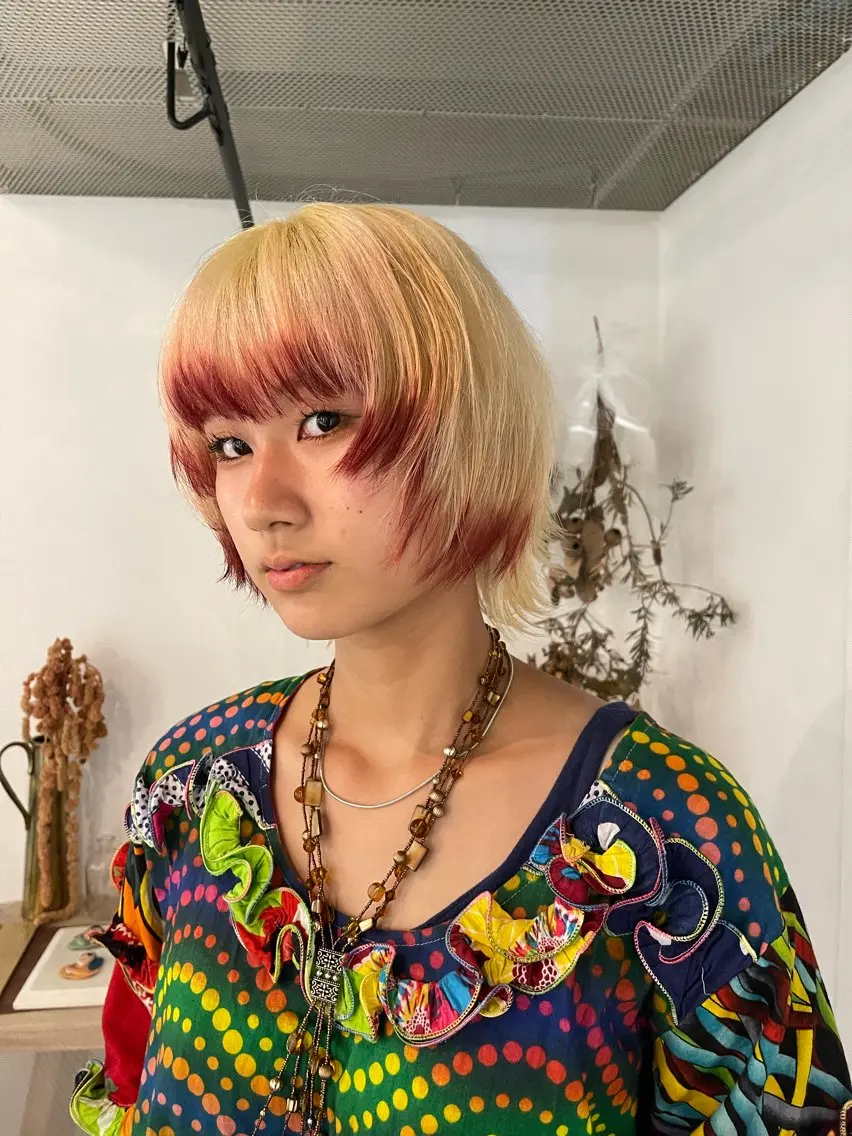 カラー 抜きっぱなしブロンド ブロンド ボブ/レイヤー /河内温太のヘアスタイル