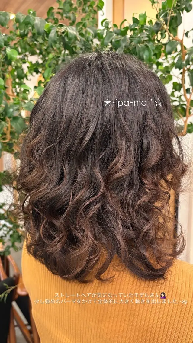 セミロング パーマ セミロングパーマ ストレートパーマ パーマ :)) Konoha⋆｡˚✩のヘアスタイル