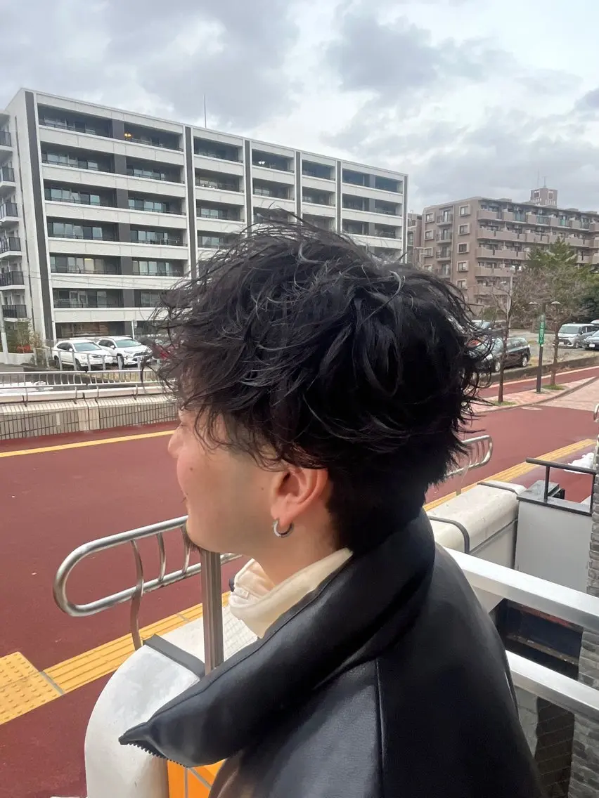ショート 颯/ピンパーマ/ウル フ/カットモデル募集のヘアスタイル