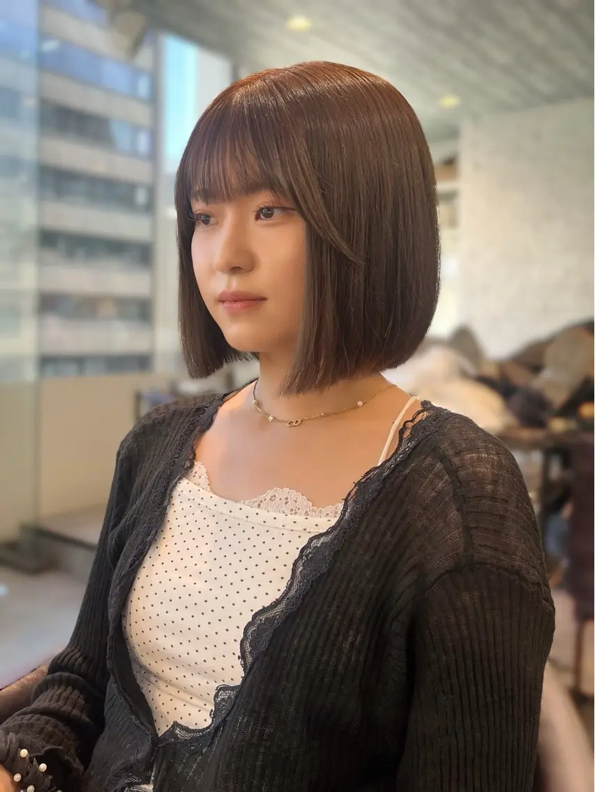 ショート ボブ 似合わせカット カット 盛れる透けカラー🎀 似合わせ/uiのヘアスタイル