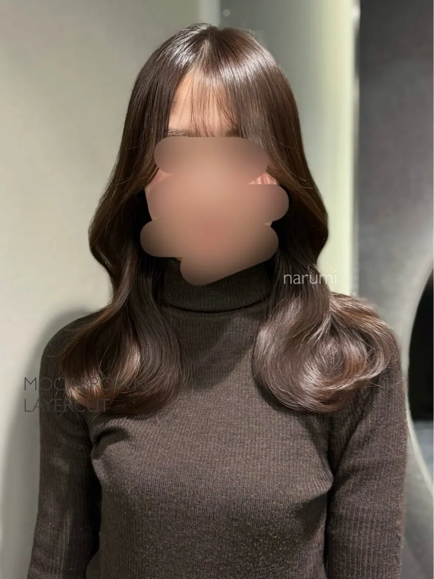セミロング カラー 盛れ🎀韓国ヘア 美艶🇰🇷なるみのヘアスタイル
