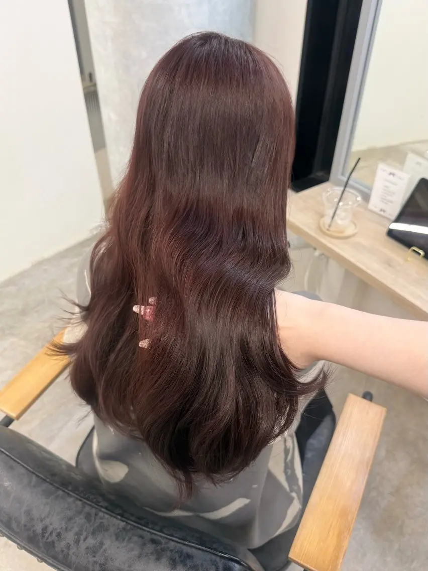 ロング カラー ヘアアレンジ ブラウンカラー レッドカラー レッドブラウン ヘアカラー トリートメント Himawari♡ 柔らかいカラーのヘアスタイル