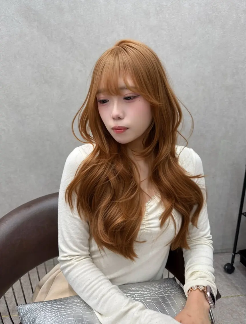 ロング カラー カット ヘアカラー トリートメント レイヤーダブルカラー KYONのヘアスタイル