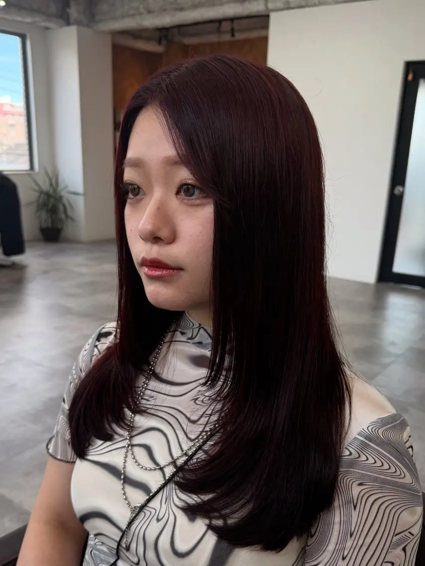 セミロング 韓国風ヘア レイヤーカット 渡辺 皐志 Li's 布施のヘアスタイル