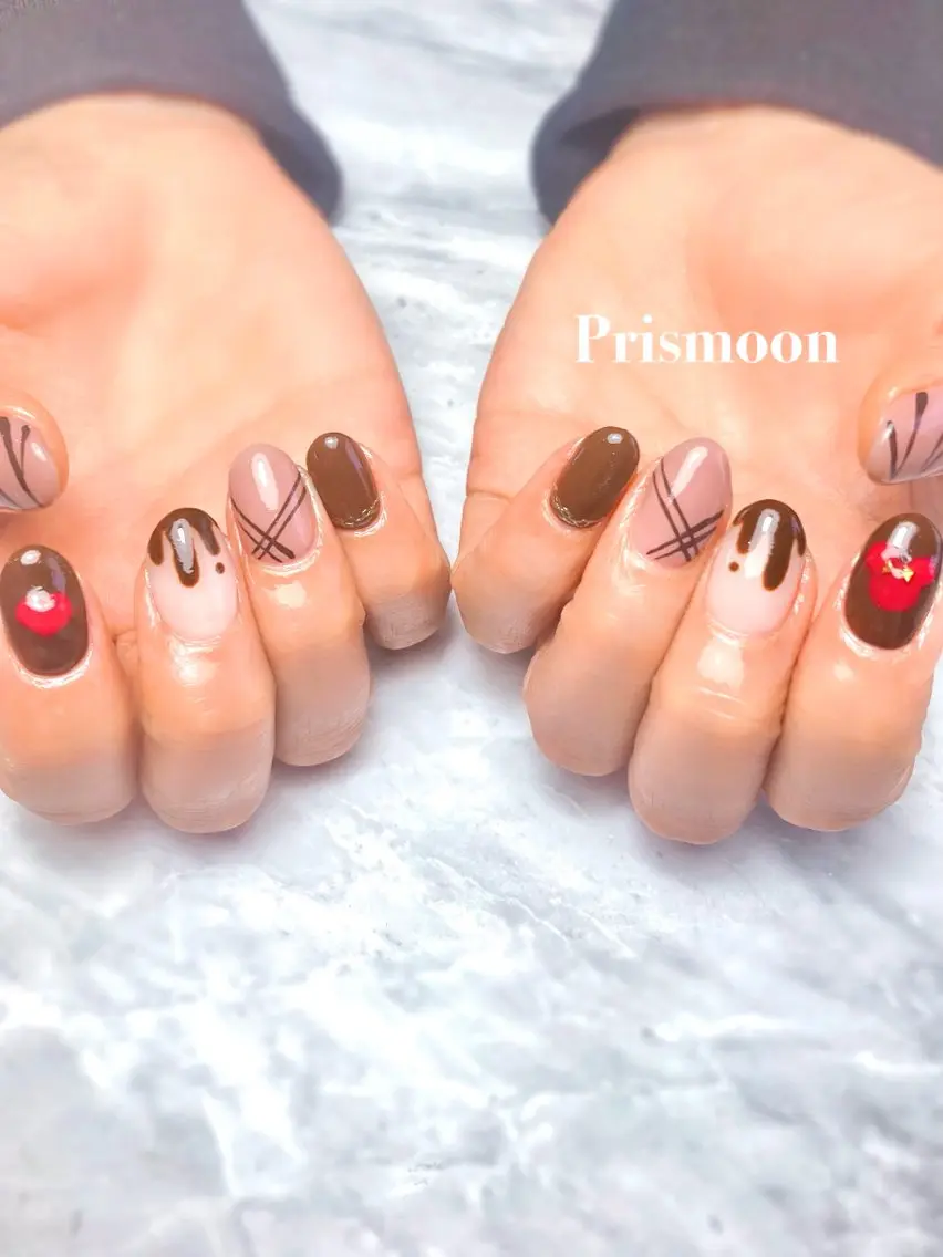 ネイル ジェルネイル バレンタイン 冬ネイル Prismoon /津市ネイルのネイルデザイン