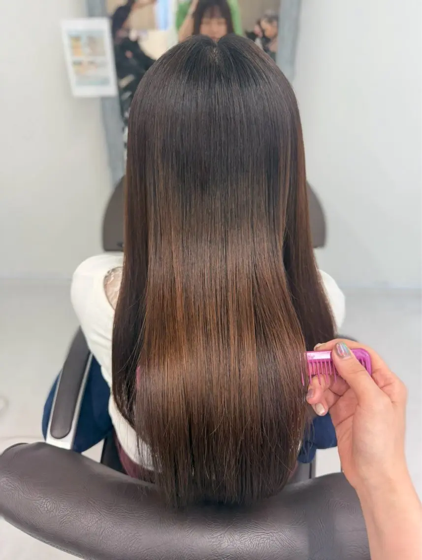 ロング 縮毛矯正 トリートメント 榎本雪来⛄️ メンズカット✂️のヘアスタイル