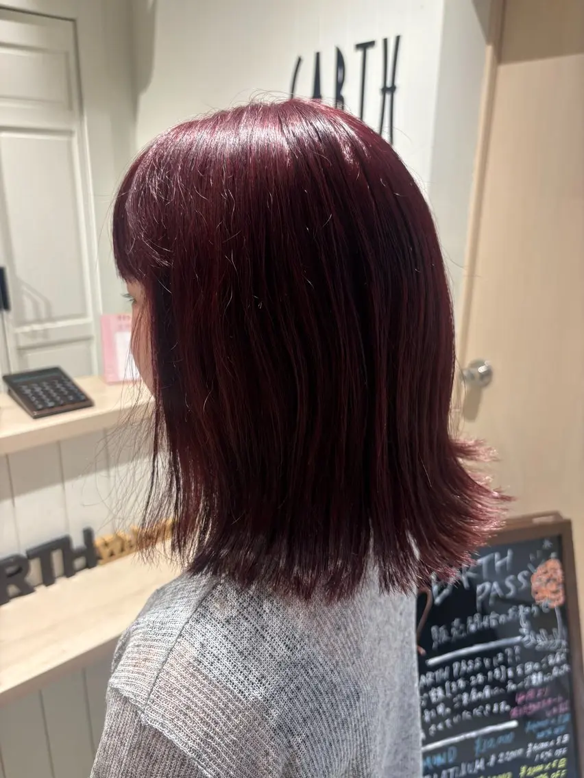 ミディアム ヘアカラー トリートメント 峯崎響乃 ツヤ髪透明感カラーのヘアスタイル