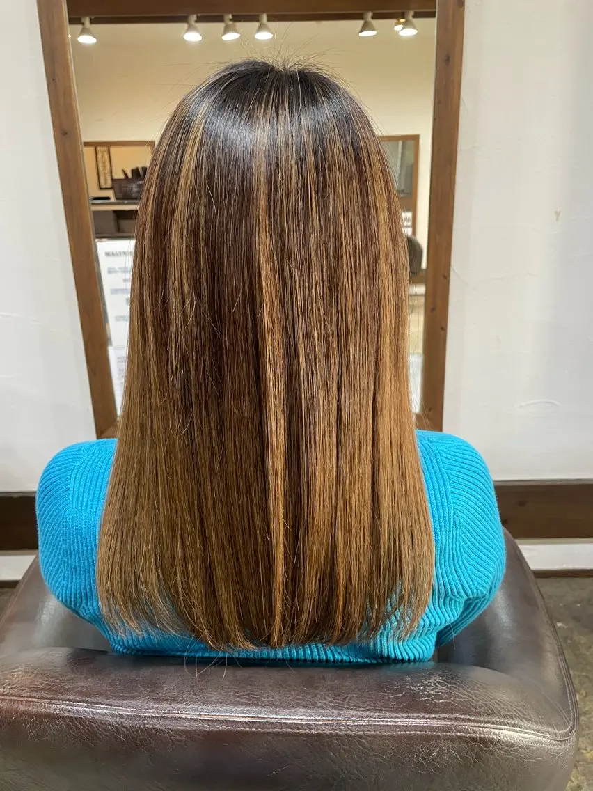 ロング 髪質改善 トリートメント Joliefille 高石店　かすみのヘアスタイル