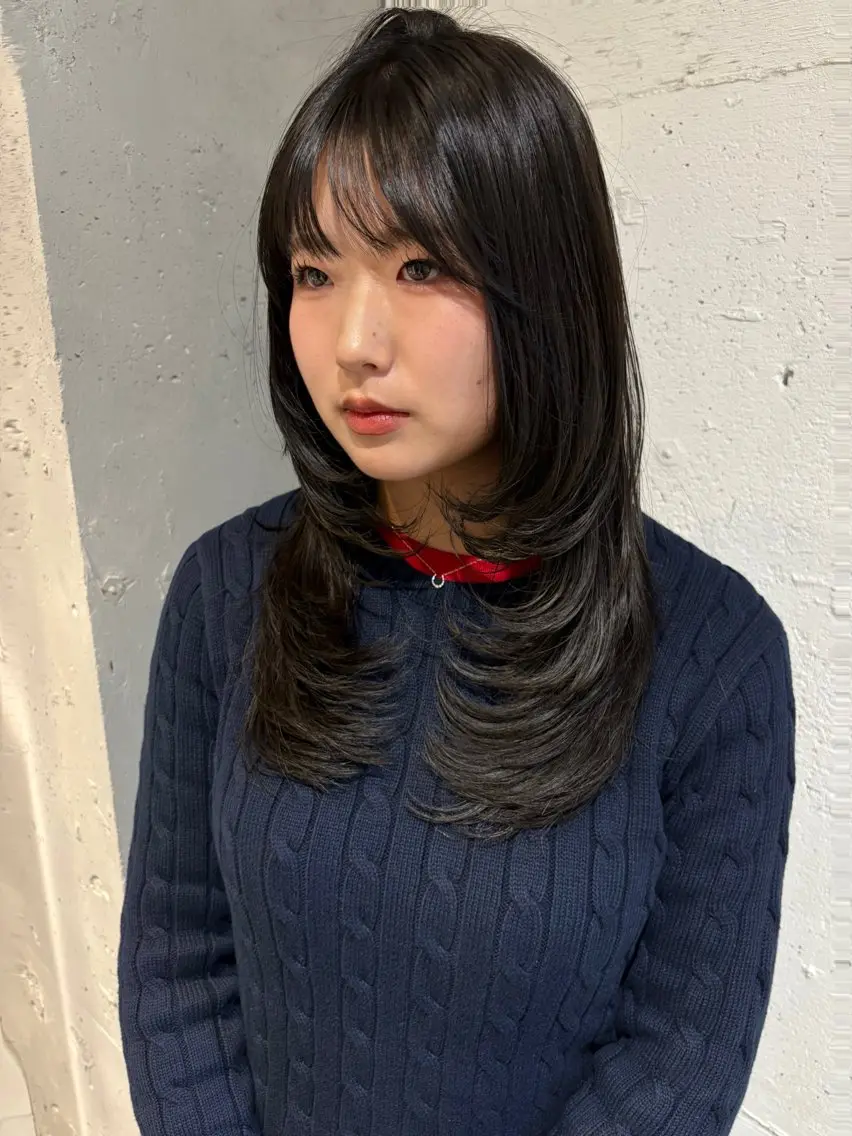 ロング カラー ハッシュカット カット ヘアカラー トリートメント Juna✂️ レイヤー / ボブのヘアスタイル