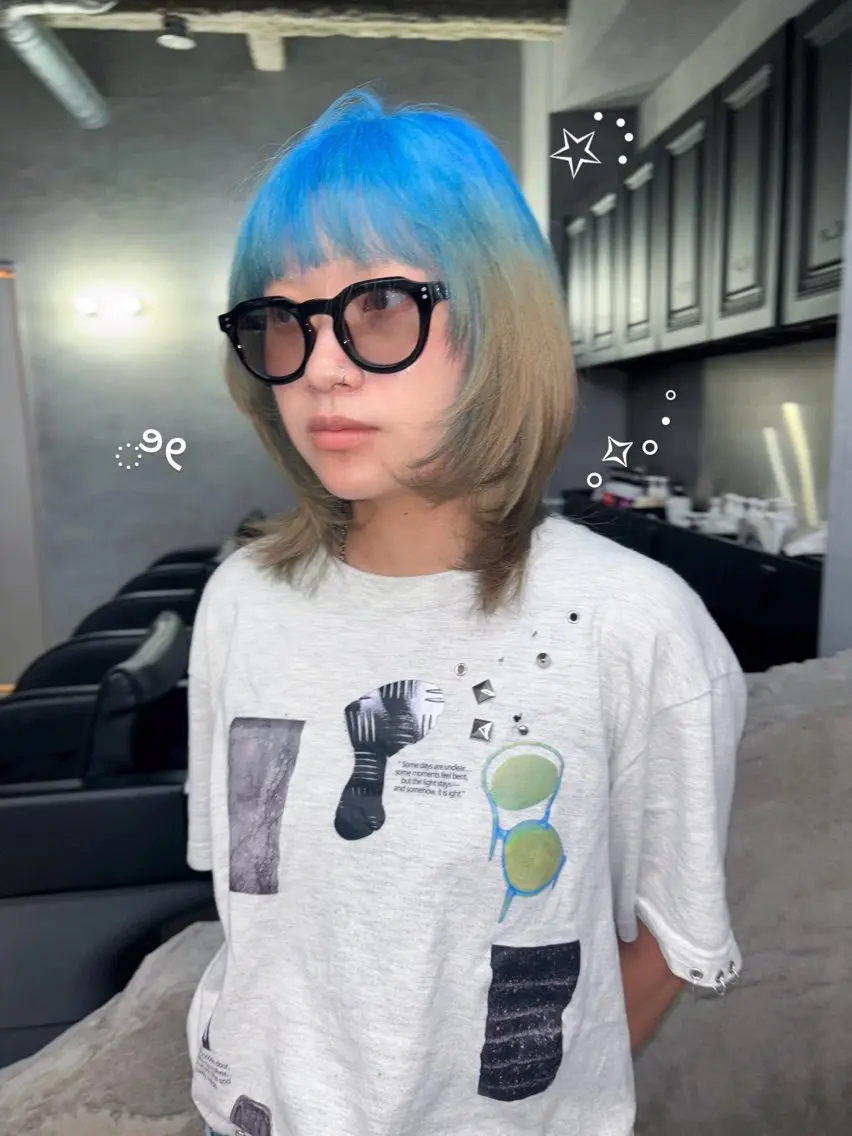 ミディアム カラー ヘアカラー デザインカラー /rioのヘアスタイル