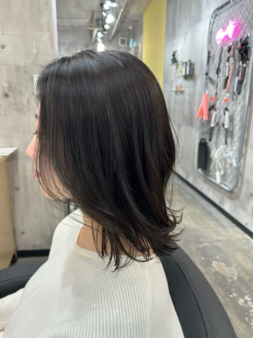ミディアム カット ヘアカラー トリートメント sunny side 大名　りょう👸🏼のヘアスタイル