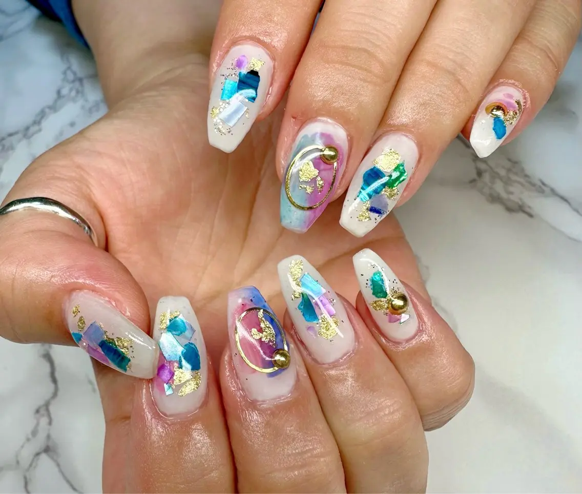 ネイル フレンチネイル マグネットネイル ニュアンスネイル ワンカラーネイル 夏ネイル Mai’s nailのネイルデザイン