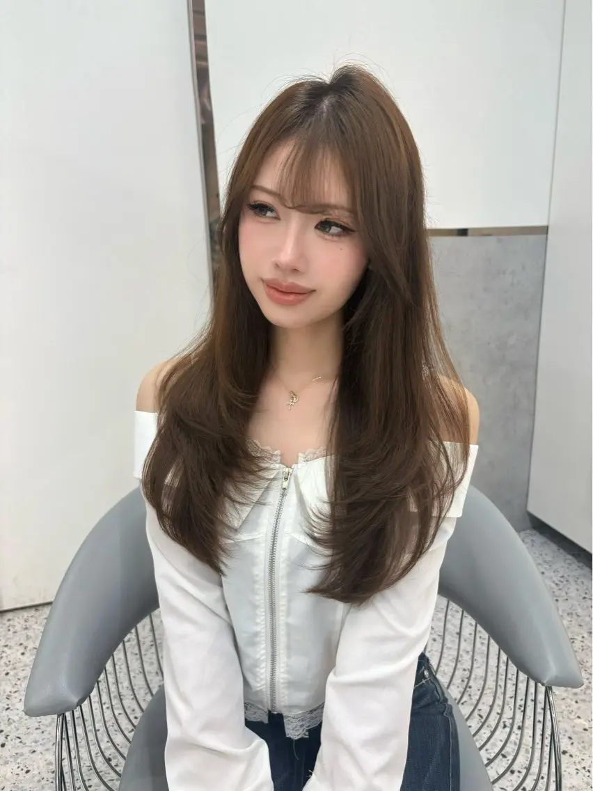 ロング カラー カット ヘアカラー yui🎀ブリーチな しダブルカラー/博多のヘアスタイル