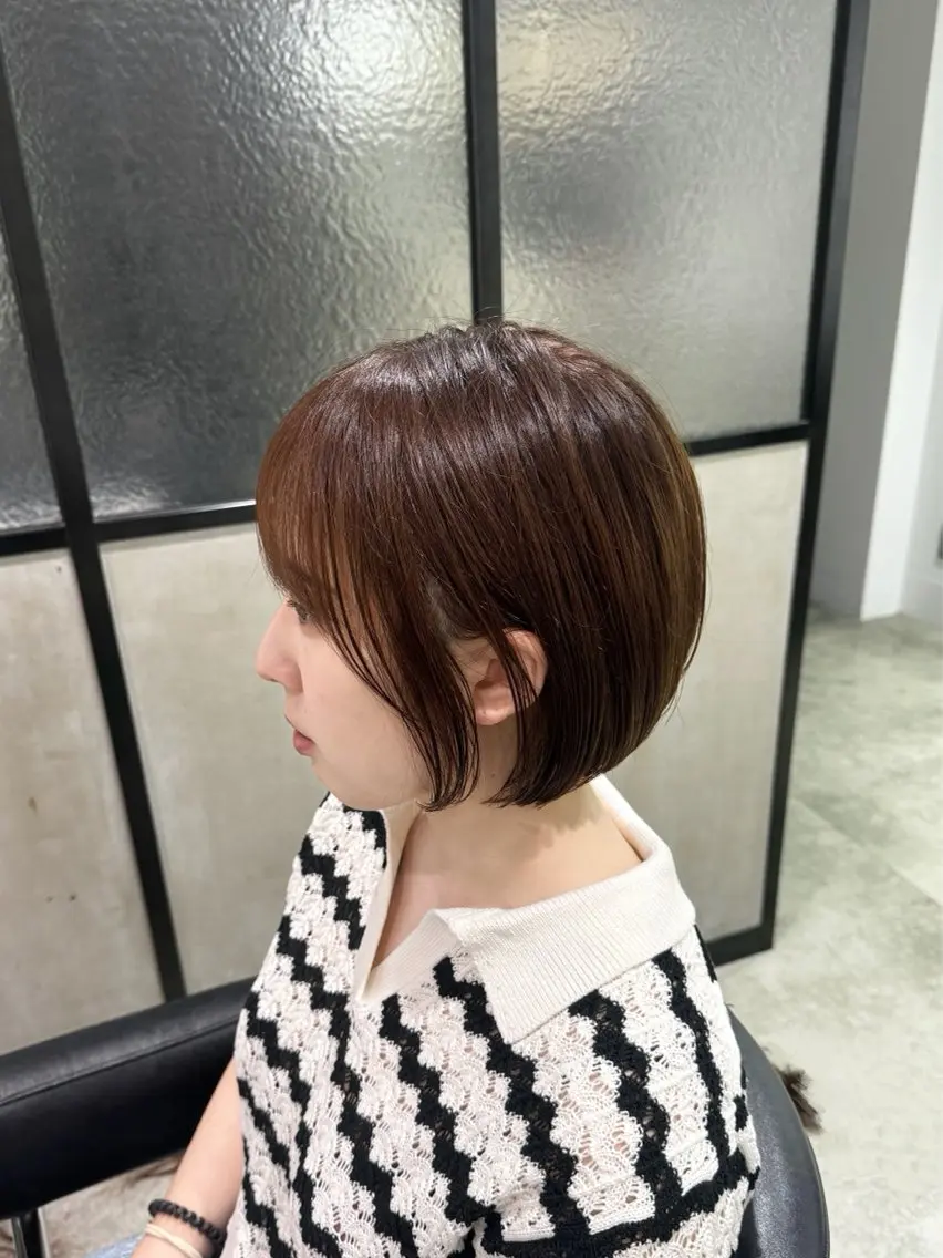 ショート カラー ショートボブ ボブ ショートヘア 暖色/顔周りカット/ レイヤー/成田悠里のヘアスタイル
