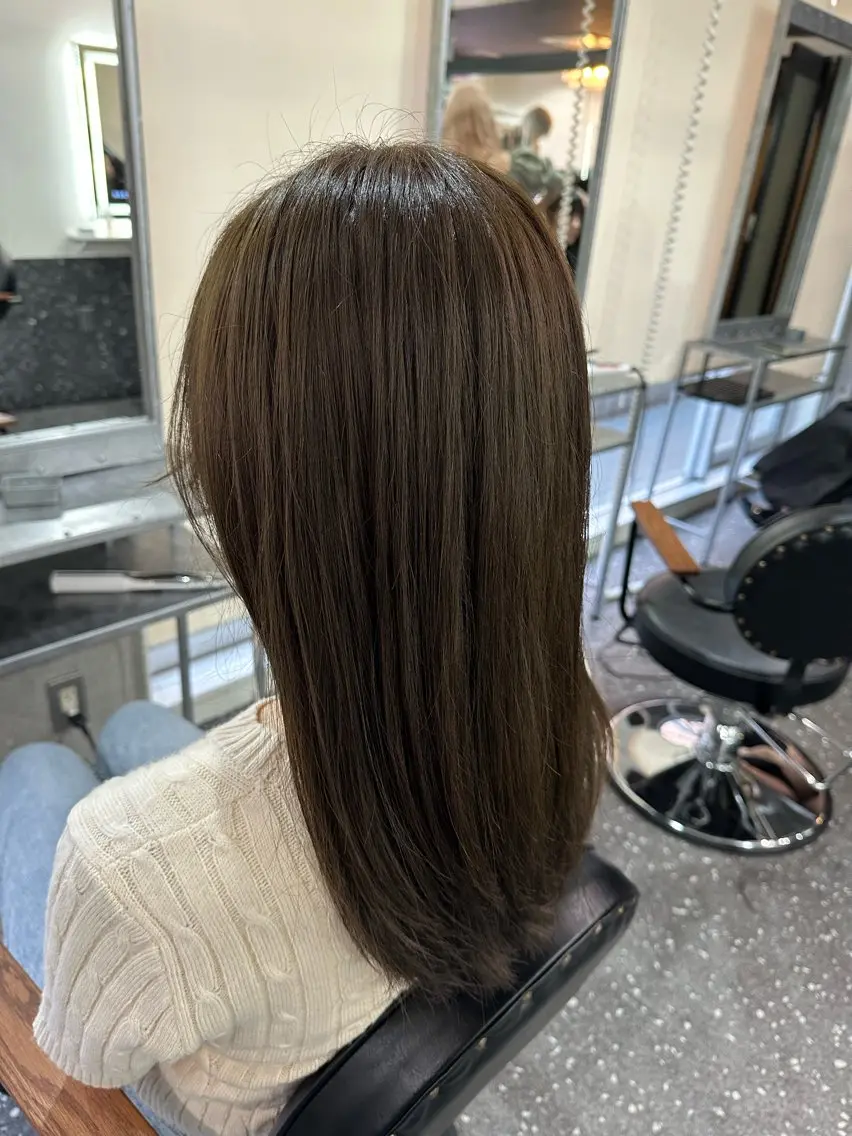 セミロング カラー 髪質改善⭐️縮毛矯正 中野⭐️Rinaのヘアスタイル