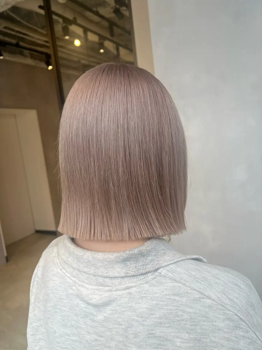 ミディアム ボブ カット ヘアカラー 渋谷ハイトーン/ デザインカラー阿部のヘアスタイル