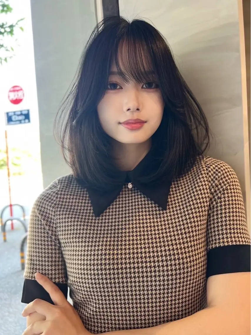 ミディアム ヘアカラー トリートメント ヘッドスパ qpulaあいみ 透明感カラーのヘアスタイル