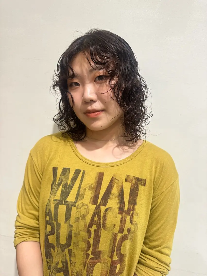 ミディアム パーマ パーマ 名古屋カラー ひかりのヘアスタイル