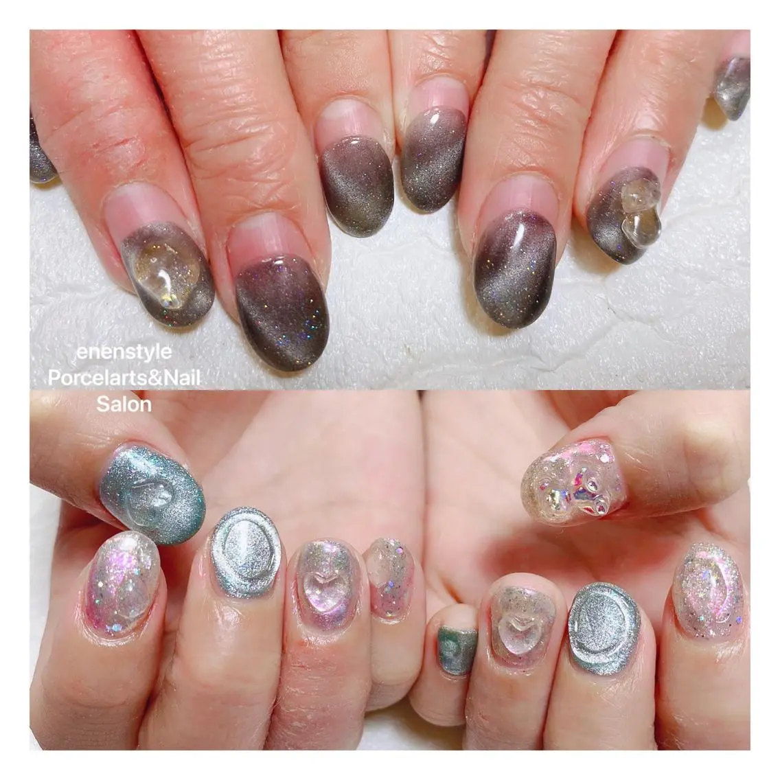 ミディアム ネイル ハンドネイル 🐾enen style 🐾のネイルデザイン