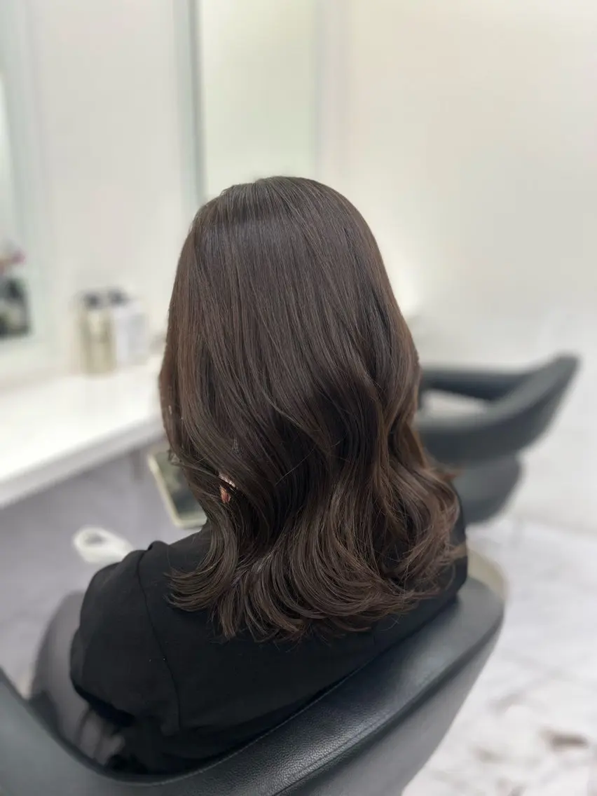 ロング カラー パーマ ヘアアレンジ メンズ キッズ ブリーチなしカラー/ ブラウン/レイヤーのヘアスタイル