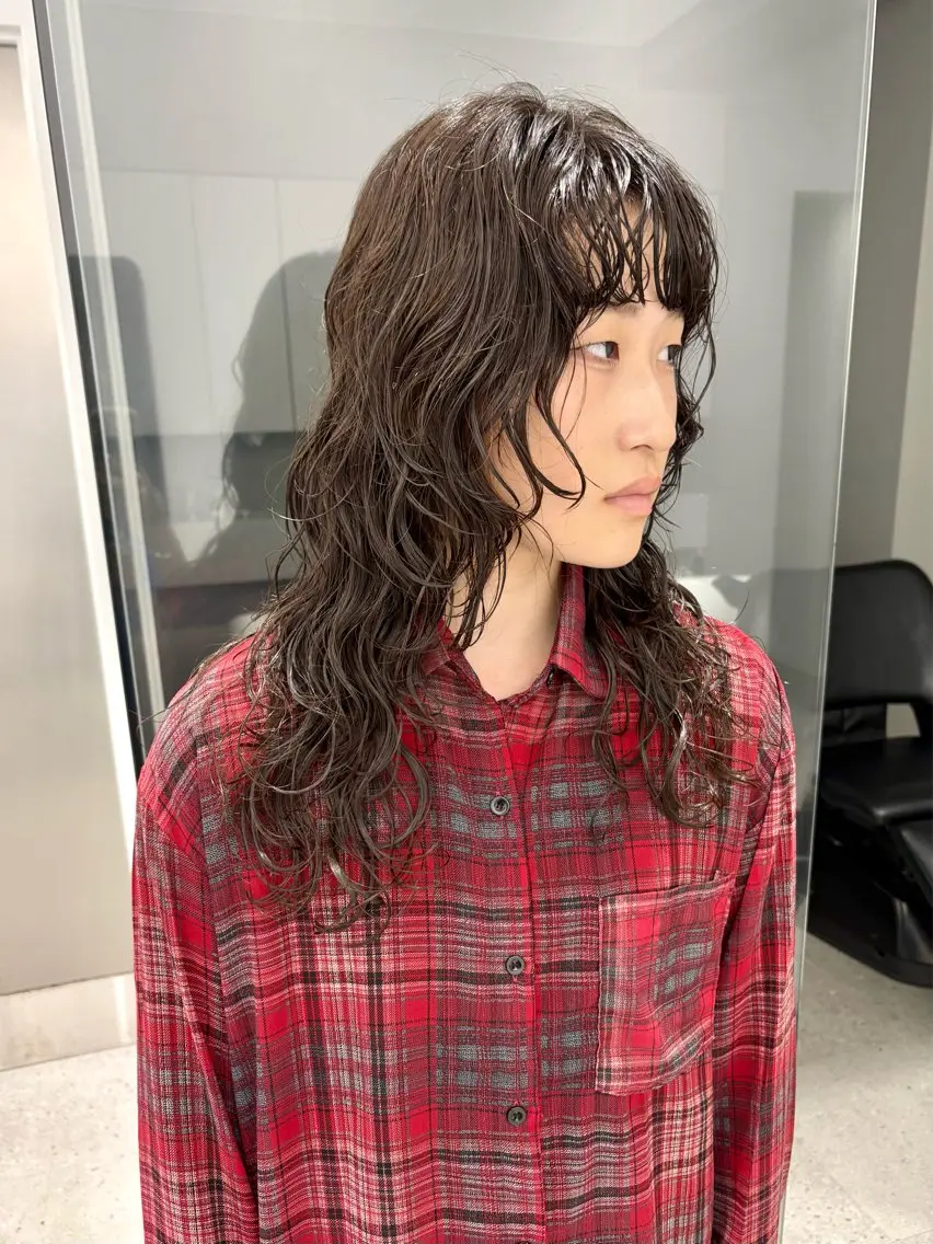 ロング パーマ カット パーマ すぎもと さき⚡️ レイヤー･*パーマのヘアスタイル