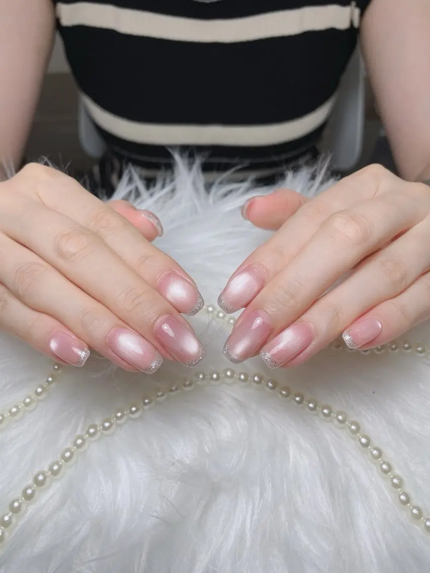 ネイル アートネイル オーロラネイル フラッシュネイル フレンチネイル ジェルネイル Sora nail 長さ出し専門店のネイルデザイン