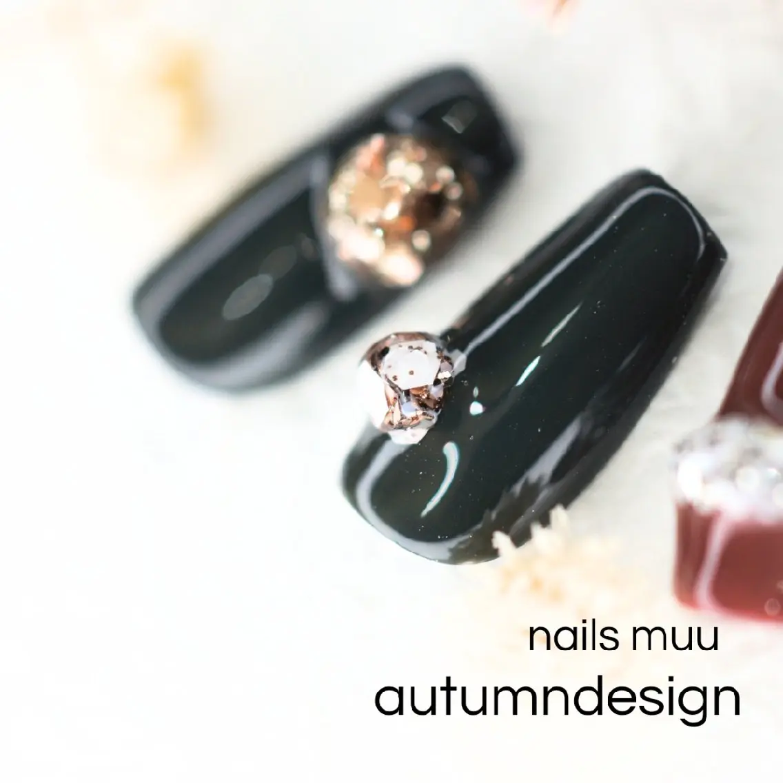 ネイル アートネイル ジェルネイル 冬ネイル nails muu まゆのネイルデザイン
