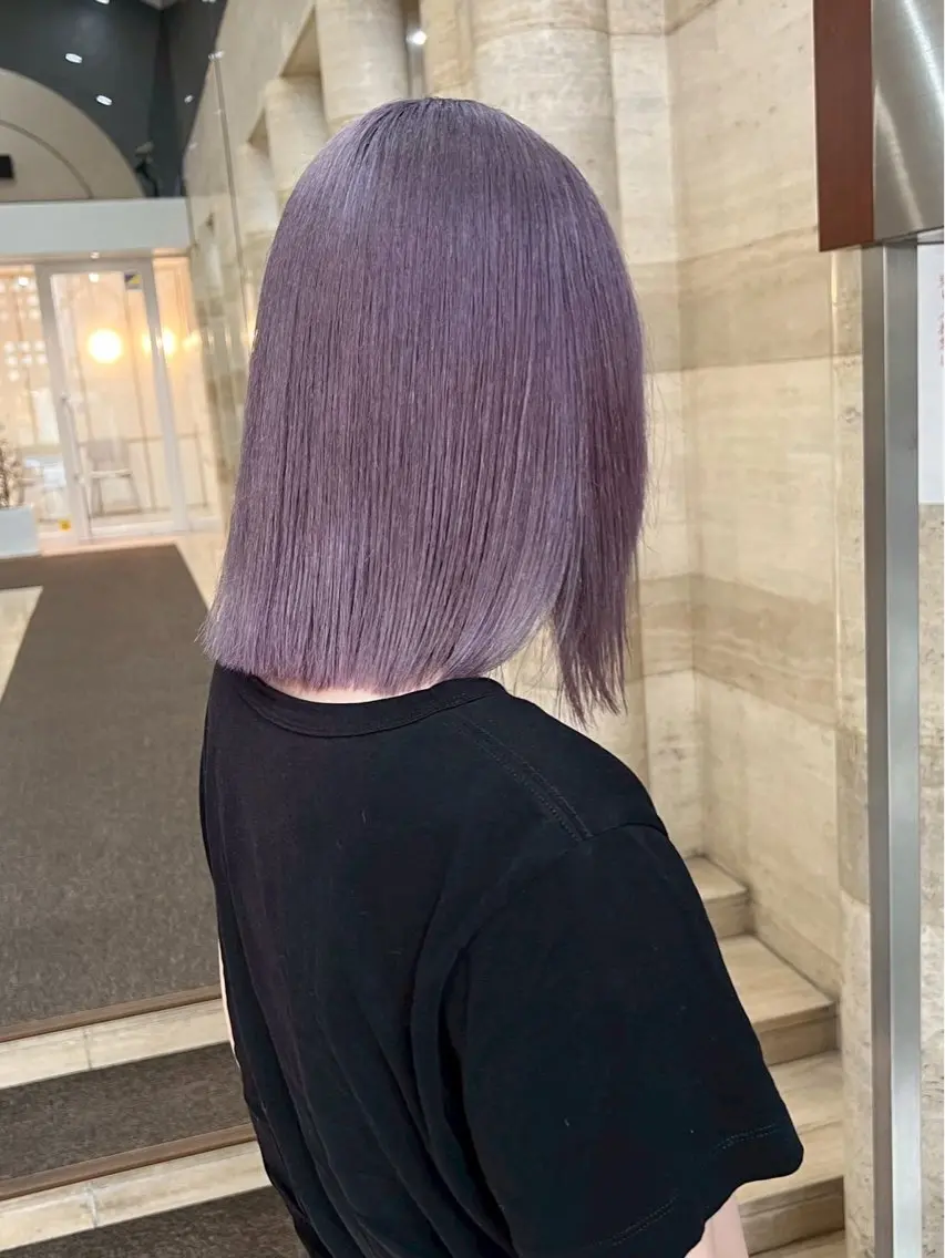 ミディアム カラー ヘアカラー トリートメント RINA/ハイトーン /レイヤー/髪質改善のヘアスタイル
