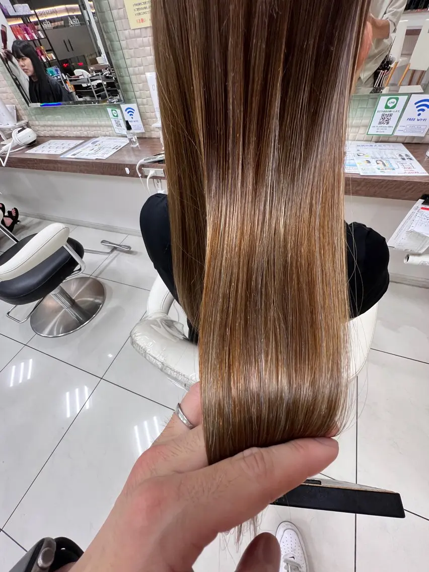 ロング 縮毛矯正 縮毛矯正 トリートメント 🔥店長 原田🔥 Ash日野店のヘアスタイル