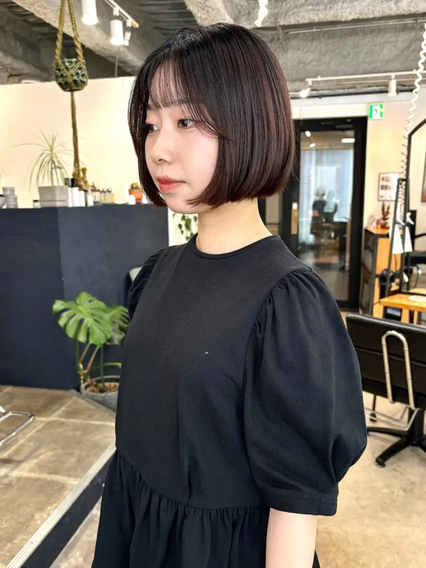 ショート ピンクブラウン ピンクラベンダー ボブ 暖色系特化さくら /福岡天神/レイヤーのヘアスタイル