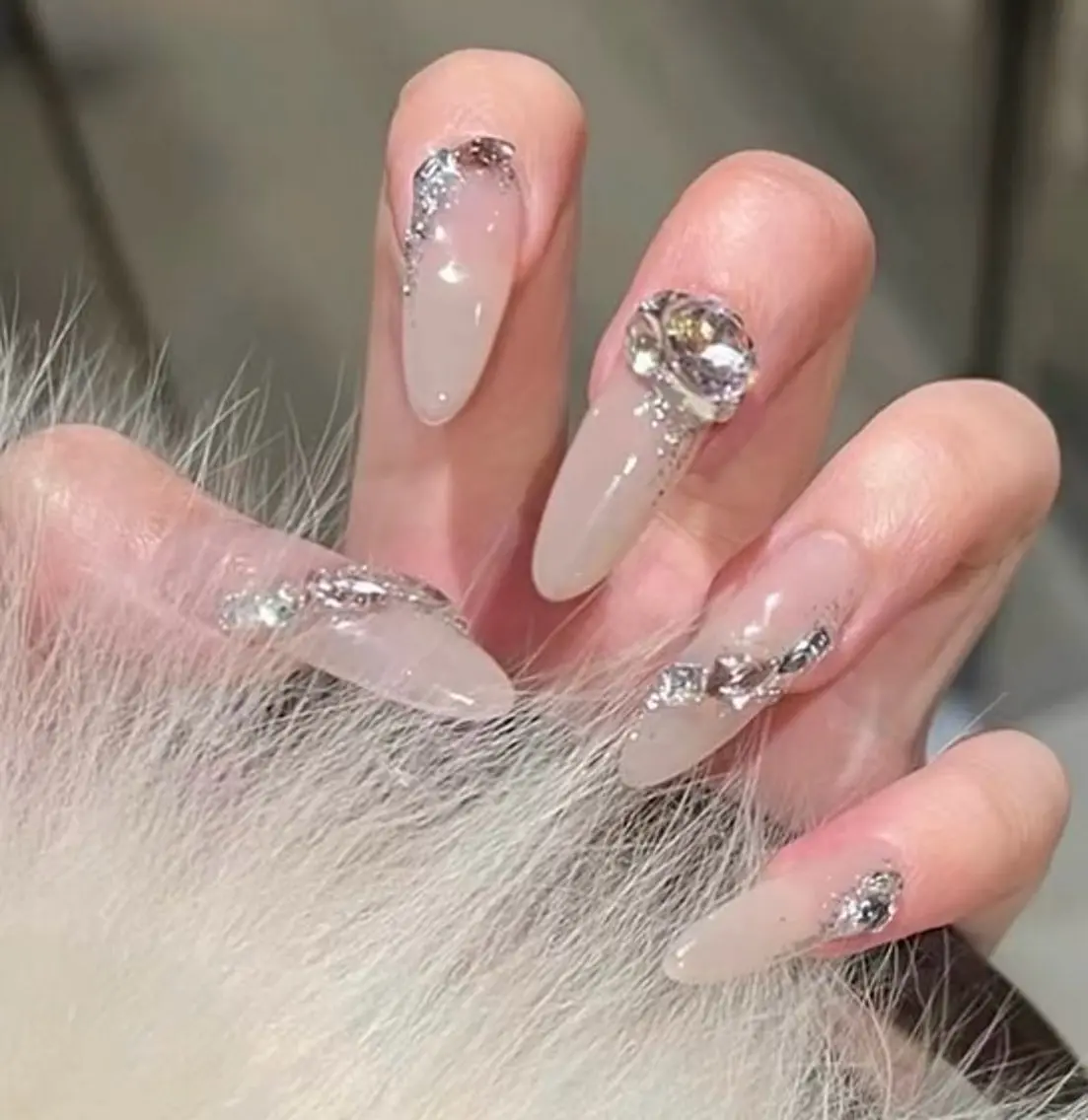 ネイル チークネイル 長さ出し フレンチネイル ガーリー 韓国ネイル sun nail池袋 モデル募集のネイルデザイン