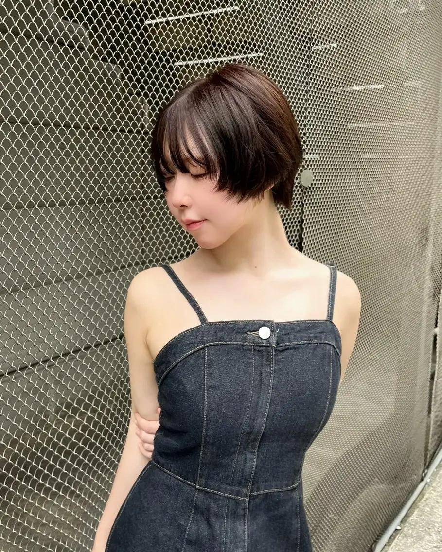 ショート ボブパーマ/縮毛矯正 /かわいい/せき🫧のヘアスタイル