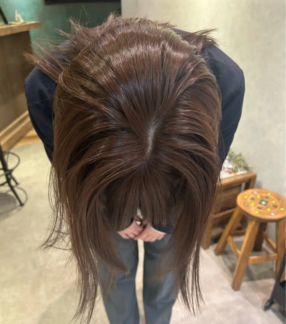 ミディアム カラー ブリーチ ブラウンカラー ブリーチなしカラー トリートメント 無料カットモデル募集 / 涼 乃のヘアスタイル
