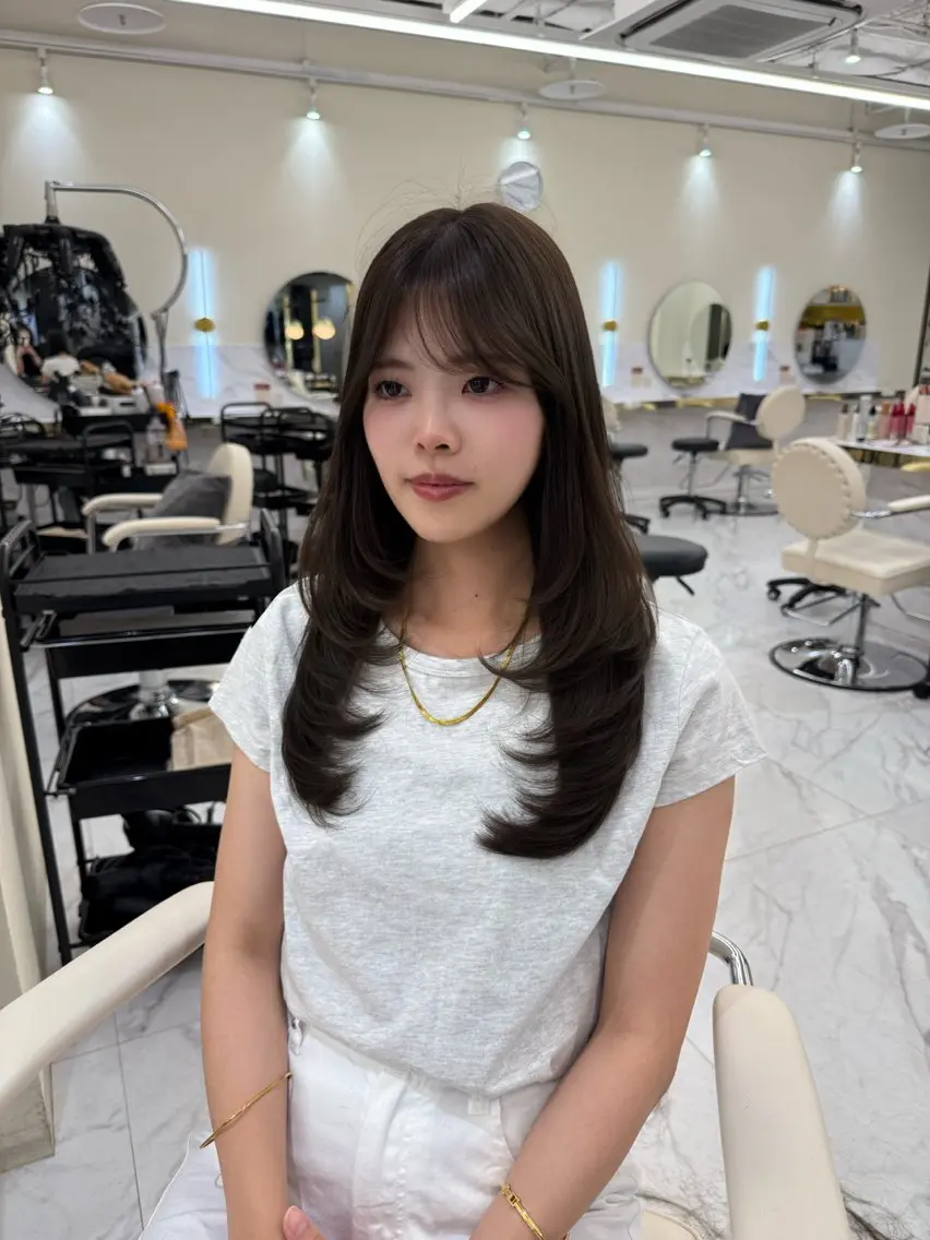 ロング カラー カット ヘアカラー 韓国ヘア🇰🇷艶 カラー/sakuraのヘアスタイル