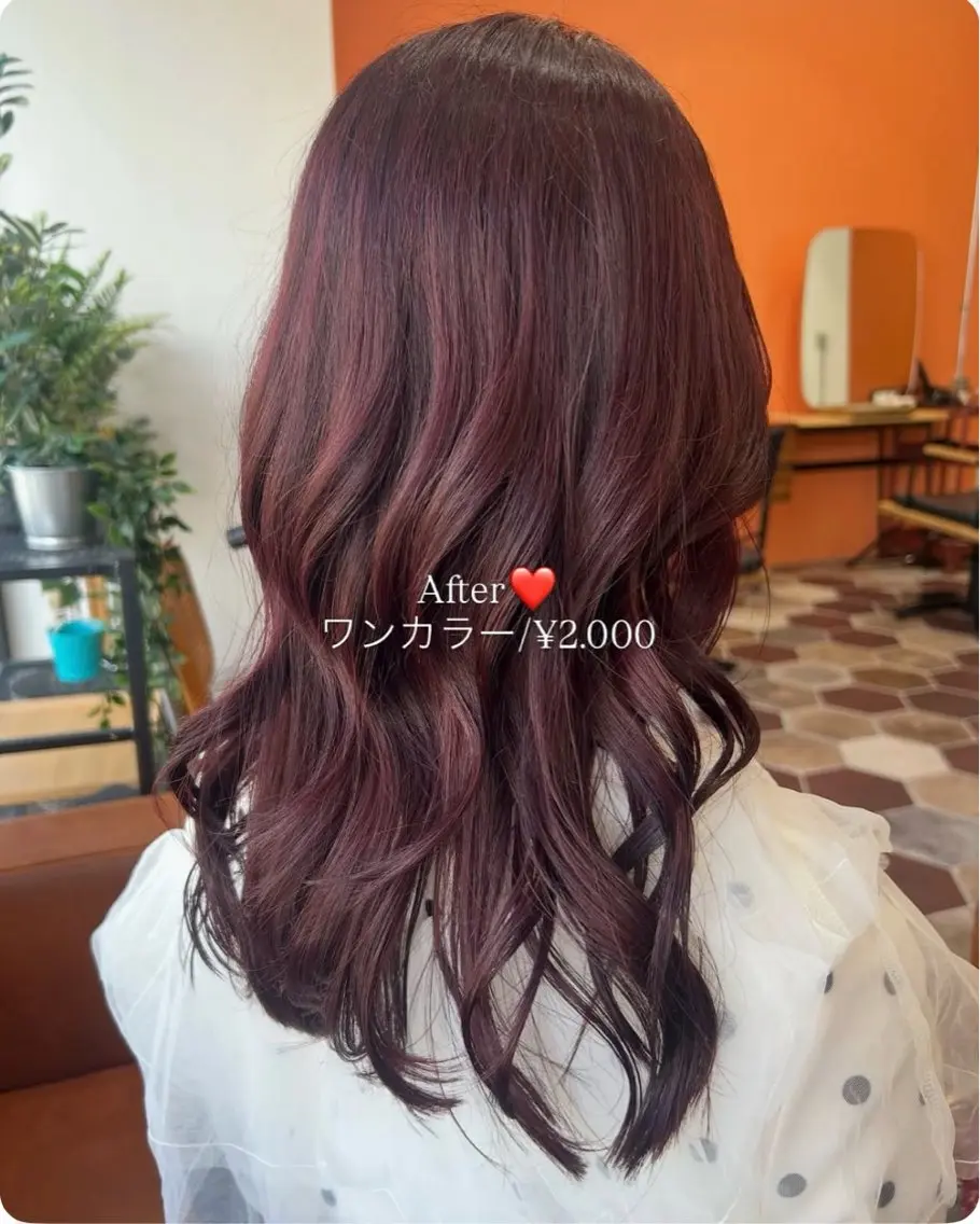 ロング カラー ブリーチ ブラウンカラー ナチュラルブラウン ブリーチなしカラー レッドカラー ヘアカラー 佐藤光華/JANU /カラーモデルのヘアスタイル