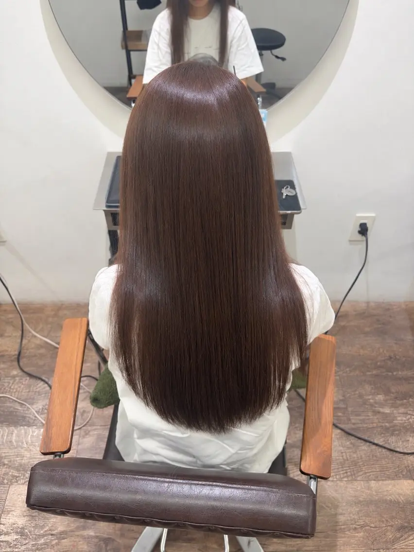 ロング カラー ブリーチ ブラウンカラー 透明感カラー ナチュラルブラウン ヘアカラー 透明感カラー/ ダブルカラー/ともねのヘアスタイル