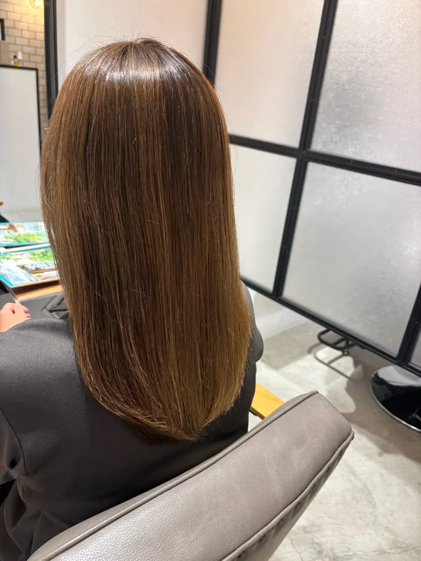 ミディアム カット ヘアカラー トリートメント 髪質改善 yuikaのヘアスタイル
