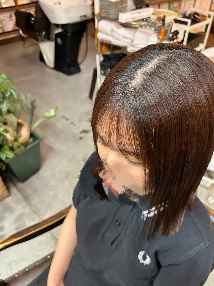 前髪縮毛矯正の写真