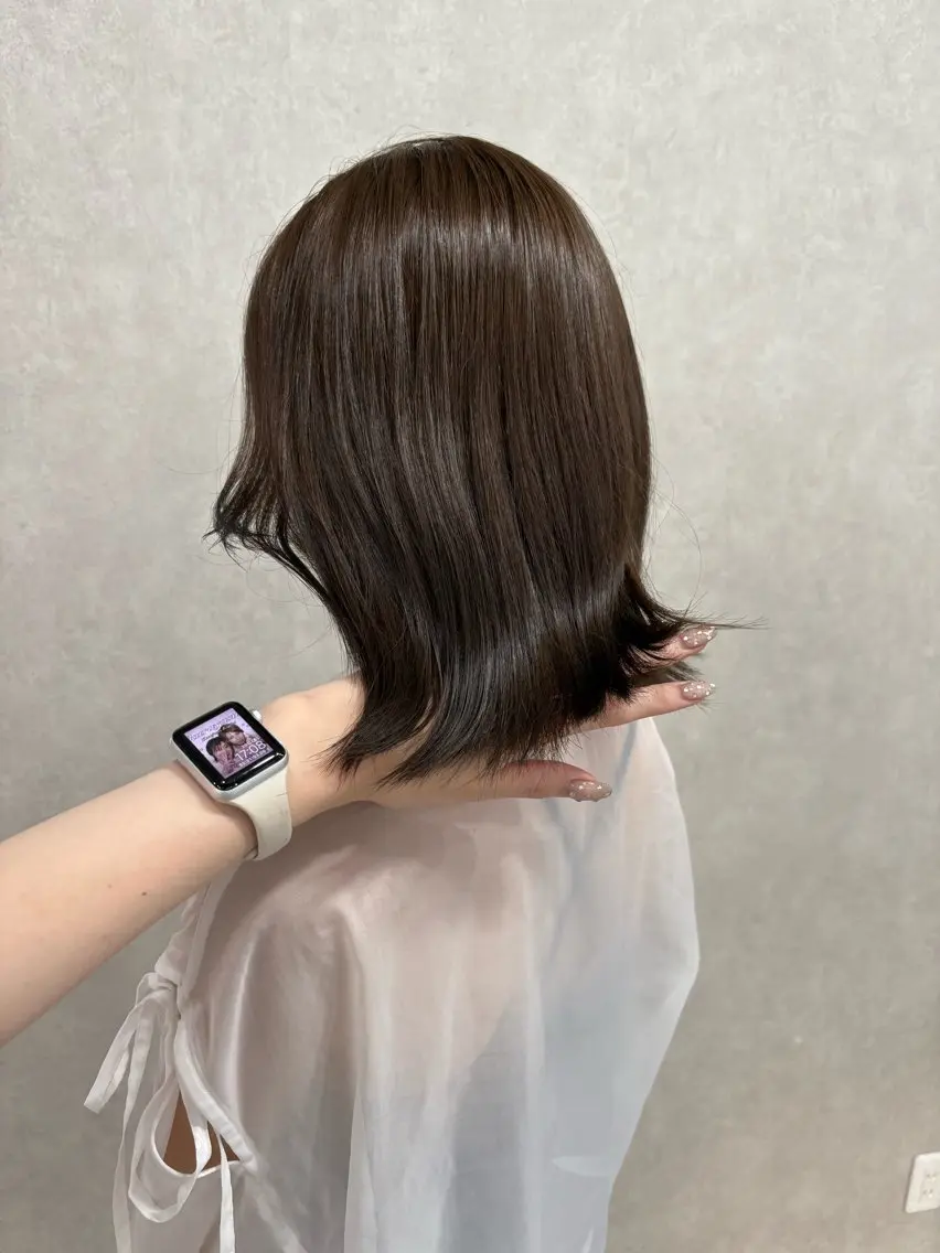 ミディアム カラー カット ヘアカラー 盛れる顔まわり✨🎀 レイヤー別所好葉のヘアスタイル