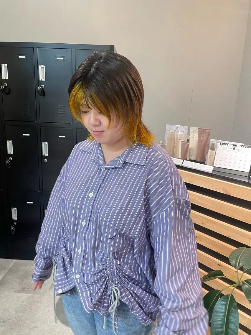 ショート カラー ブリーチ レイヤーカット ウルフカット カット ヘアカラー 久保田 千尋のヘアスタイル