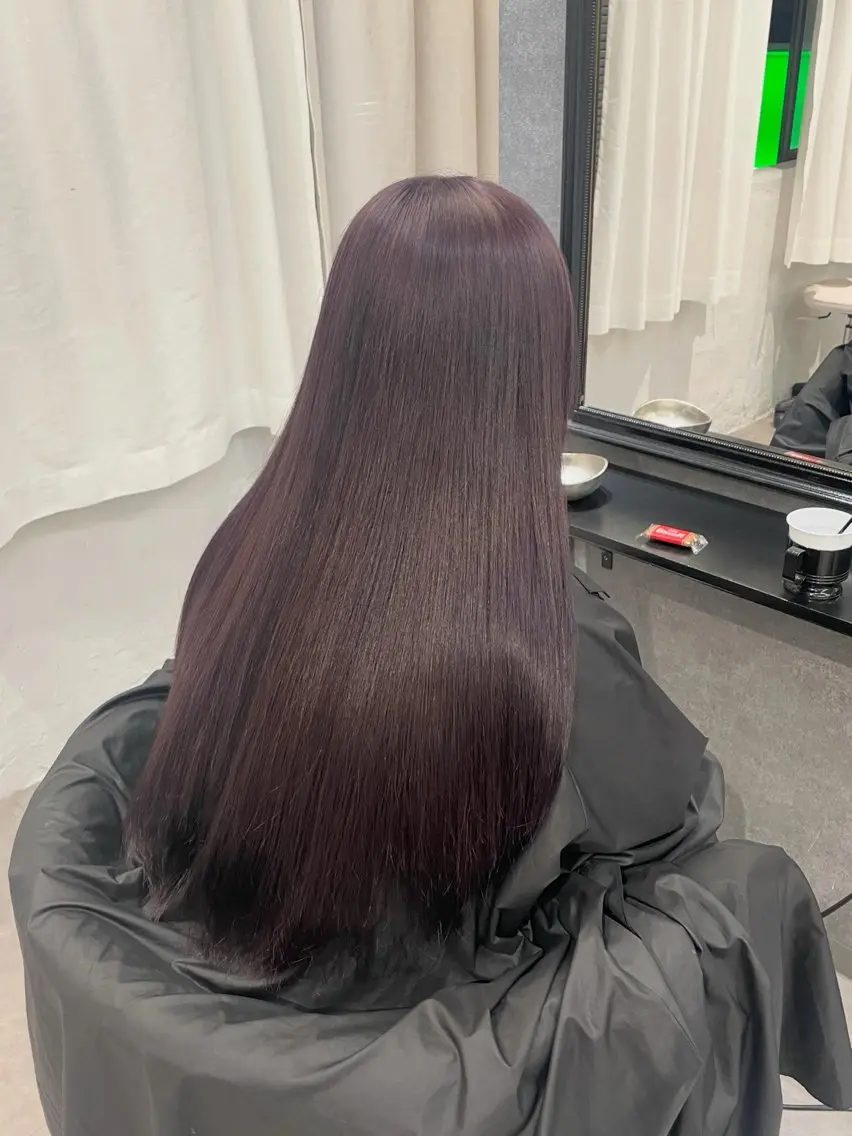ロング カラー ラベンダーカラー ラベンダーグレー 心斎橋美容室 marinaのヘアスタイル