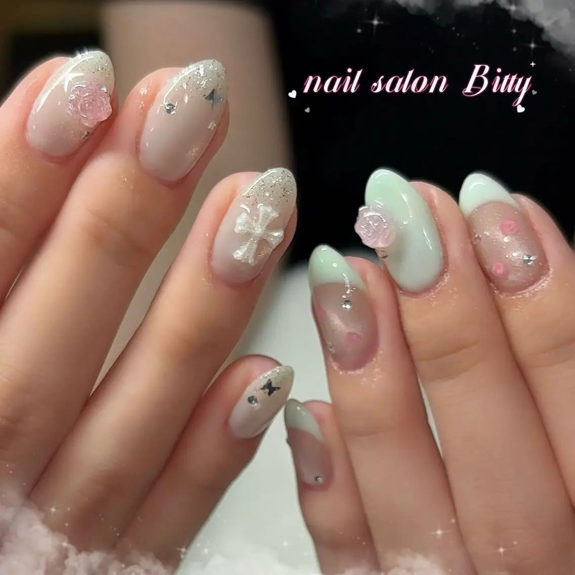 ネイル ハンドネイル Bitty momona🩵✨のネイルデザイン