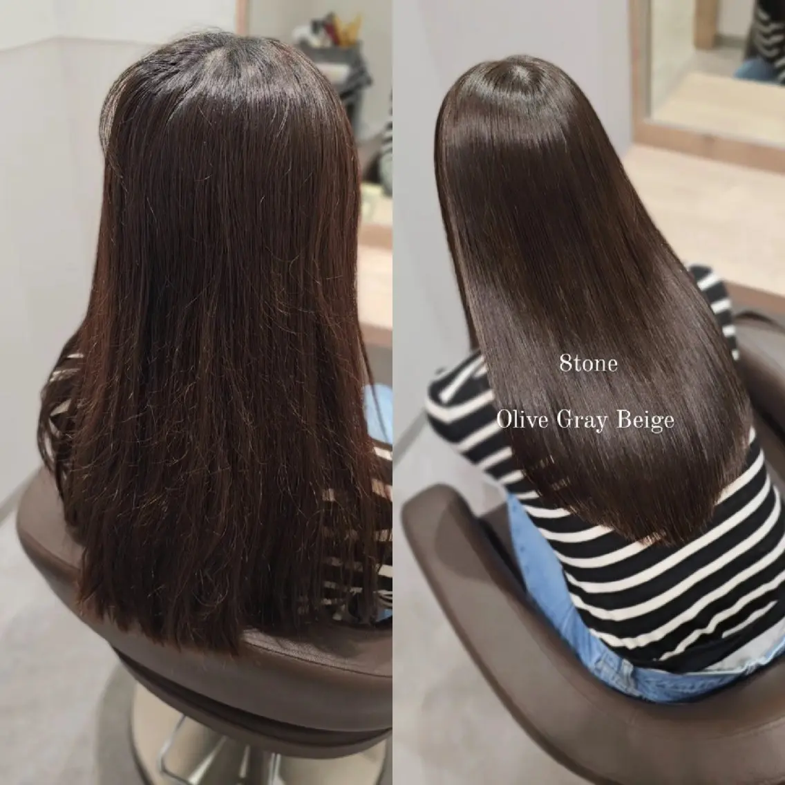 セミロング カラー グレージュ オリーブグレージュ オリーブグレー カット ヘアカラー トリートメント 【垢抜けカラー/ 縮毛矯正】Taikiのヘアスタイル