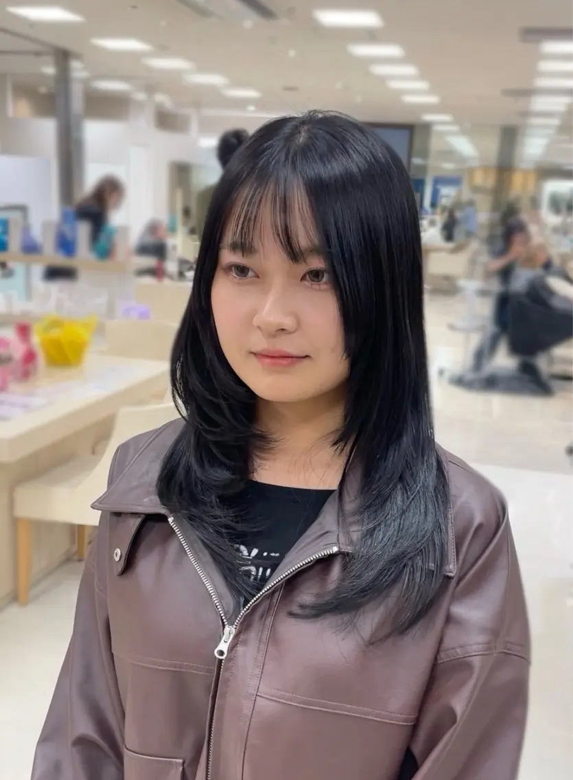 ロング シャドウパーマ／骨格 矯正カット　トモキのヘアスタイル