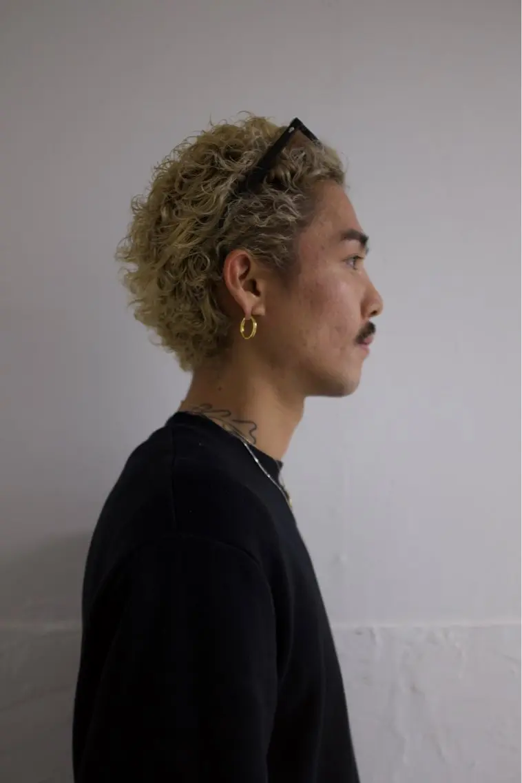 ショート カラー パーマ メンズ カット ヘアカラー パーマ トリートメント メンズ専門ブリー チカラー⚡️リュウジのヘアスタイル