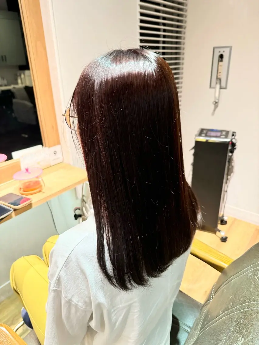 ロング カラー ブラウンカラー ヘアカラー トリートメント ツキダテ ユイのヘアスタイル